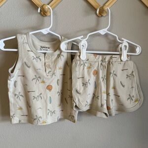 Goumi Beach Print Short Set